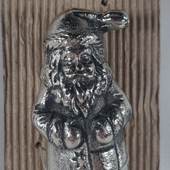 Mud Pie Santa Wine Bottle Topper Silver Christmas Holiday Bar - Picture 4 of 4
